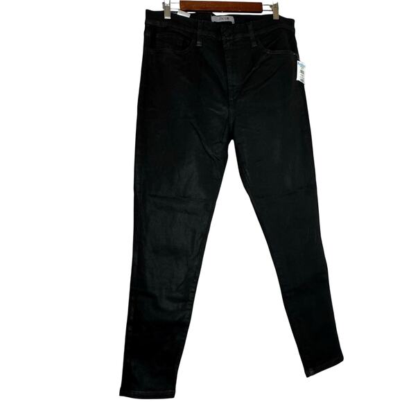 Joe's High Rise Skinny Ankle Jeans Black Coated Finish Women 34 NWT - Picture 2 of 9